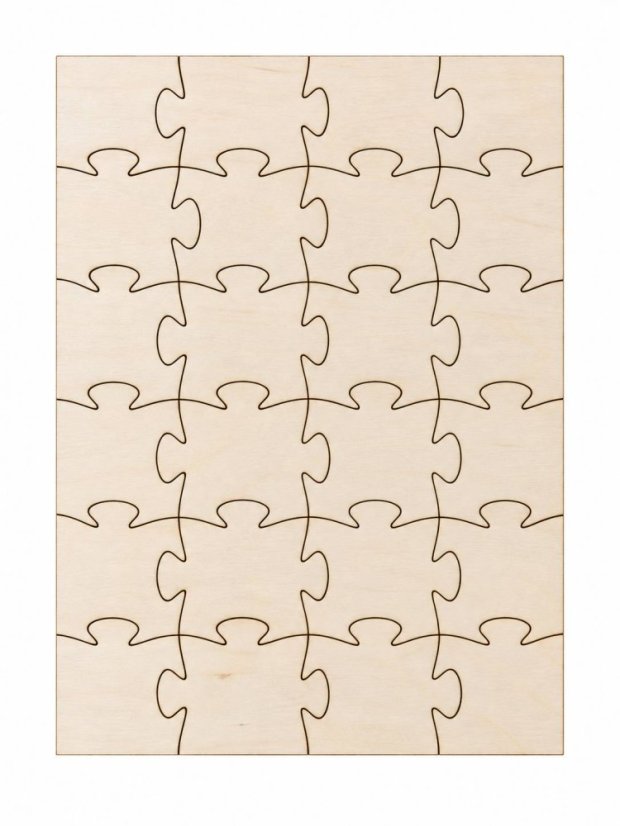 Dřevěné puzzle k domalování – obdélník, 30 × 20 cm, 24 dílků