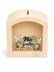 Dřevěná pokladnička – Na svatbu