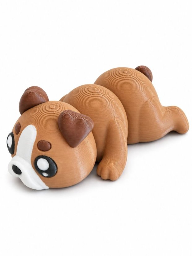 3D kloubový buldok – ohebná flexi figurka