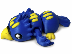 Modrý 3D papoušek – flexi figurka