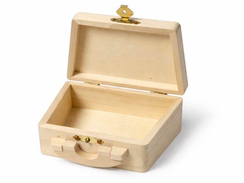 Dřevěný kufřík 15 × 5 × 11,5 cm – kreativní polotovar s gravírování