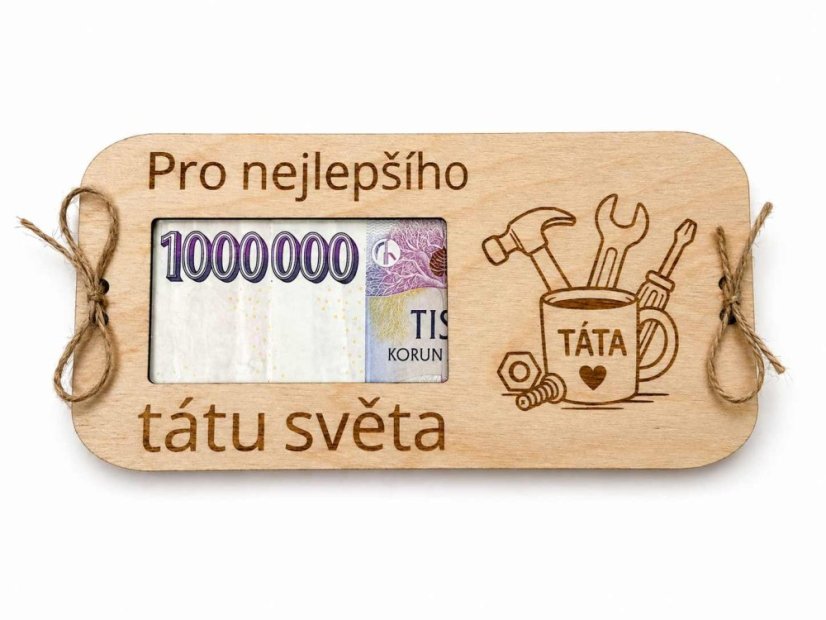 Dřevěná obálka na peníze – Pro nejlepšího tátu světa