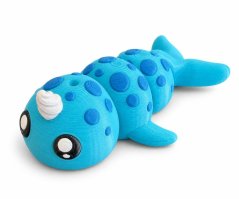 3D kloubový narval – ohebná flexi figurka
