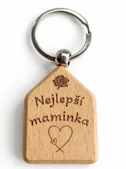 Dřevěná klíčenka s gravírováním – Nejlepší maminka