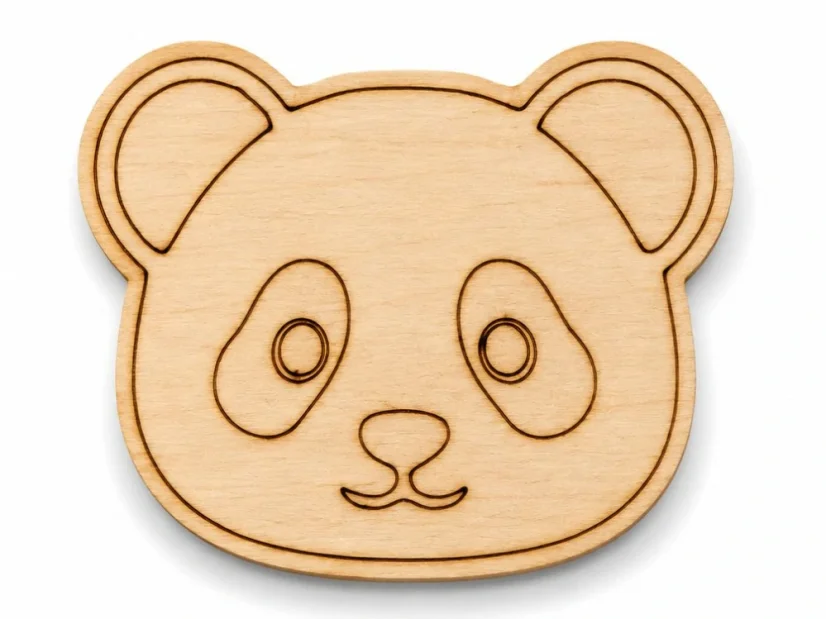 Dřevěná magnetka na lednici – panda, 6 × 5 cm Dřevěná magnetka na lednici – panda, 6 × 5 cm