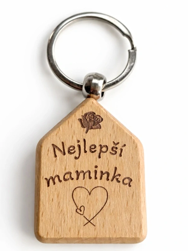 Dřevěná klíčenka s gravírováním – Nejlepší maminka Dřevěná klíčenka s gravírováním – Nejlepší maminka