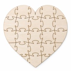 Dřevěné puzzle k domalování – srdce, 30 × 28,5 cm, 23 dílků