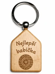Dřevěná klíčenka s gravírováním – Nejlepší babička