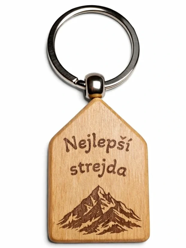 Dřevěná klíčenka s gravírováním – Nejlepší strejda