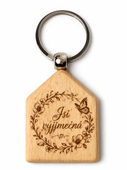 Dřevěná klíčenka s gravírováním – Jsi výjimečná