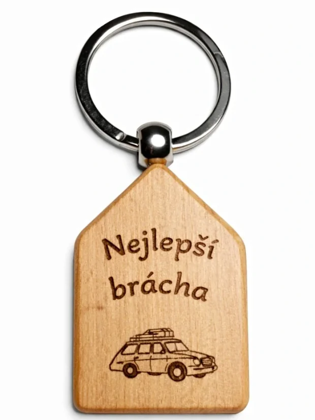Dřevěná klíčenka s gravírováním – Nejlepší brácha Dřevěná klíčenka s gravírováním – Nejlepší brácha