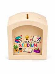 Dřevěná pokladnička – Na studium
