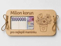 Dřevěná obálka na peníze – Milion korun pro nejlepší maminku