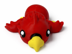 Červený 3D papoušek – flexi figurka