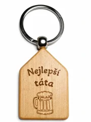 Dřevěná klíčenka s gravírováním – Nejlepší táta