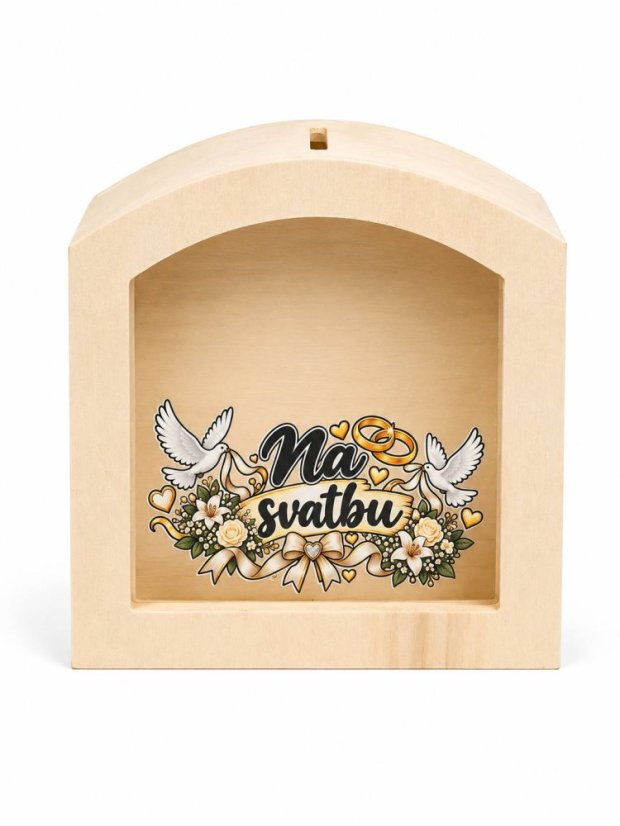 Dřevěná pokladnička – Na svatbu