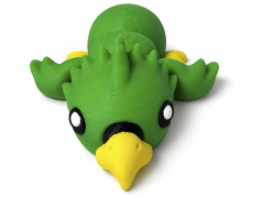 Zelený 3D papoušek – flexi figurka