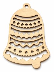 Dřevěná vánoční ozdoba – zdobený zvonek